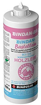 spezieller schadstofffreier Holzleim für die Kalt- und Heißverleimung inklusive 1 Pinsel von E-Com24 zum Auftragen und Leimspachtel (1000 g)