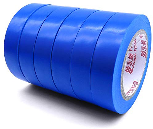ALBOYI Lot de 6 rouleaux de ruban adhésif isolant en PVC pour isoler, réparer, protéger les fils, 15 mm x 15 m, bleu