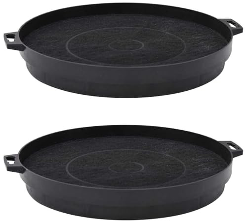 vidaXL 2X Filtri per Cappa Universale Intercambiabili Assorbimento Grasso Aspiranti Anti Odore Cottura Cucina in Carbone Attivo Φ 208,4 mm Nero