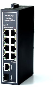 WIWAV WDH-9GT1GF-POE 10/100/1000Mbps Commutateurs Ethernet industriels PoE 10 Ports Non gérés avec Rail DIN/Montage Mural (sans Ventilateur, -30 ℃ ~ 75 ℃)