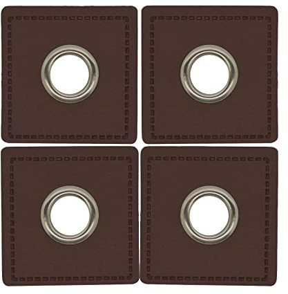 4 Metall-Ösen auf Kunstleder für Hoodies oder Taschen Ösenpatch, Farbwahl