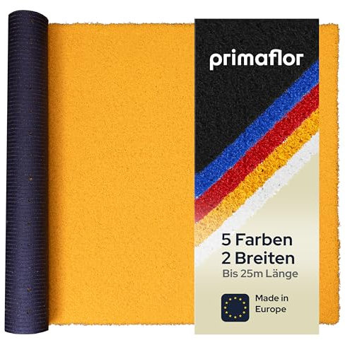 Primaflor Kurzflor Kunstrasen FUN4YOU - Gelb, 2,00m x 16,50m, Viele Größen, 12 mm Hoch, UV-Beständiger, Wasserdurchlässiger, Rasenteppich, Outdoor Bodenbelag für Balkon, Minigolf und Boot