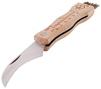 Unbekan Pilzmesser mit Lineal und Pinsel Esschert Design Holzgriff