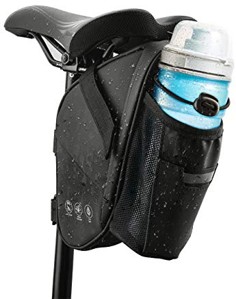 CCKOLE Satteltasche Fahrrad Satteltaschen Wasserdicht, Fahrradtasche Hecktasche reißfeste, MTB Rennrad Tasche für Mountainbike Rennrad mit Wasserflaschentasche (1.5L)