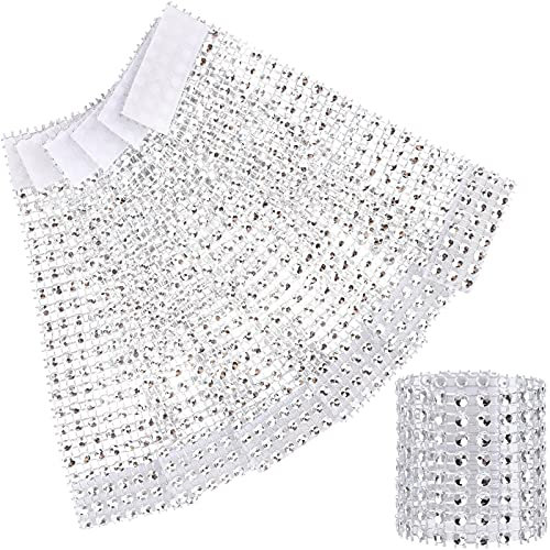 acDesign Serviettenringe 150 Stück Silber Strass Mesh Serviettenhalter für Tischdekorationen oder DIY Dekoration