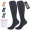 360 RELIEF 1 Pair Flight Compression Socks for Women & Men, Comfortable Travel, Circulation & Leg Relief, Pregnancy Support, S/M, Black + Laundry Bag