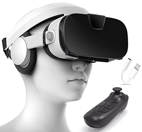 Lunette 3D VR, Casque de Réalité Virtuelle, Casque VR, Contrôleur Bluetooth Smartphone pour iPhone 13 Pro Max/13 Pro/13/12/11, pour Samsung Galaxy S21, Huawei, Xiaomi séries ( Color : C , Size : Ios )