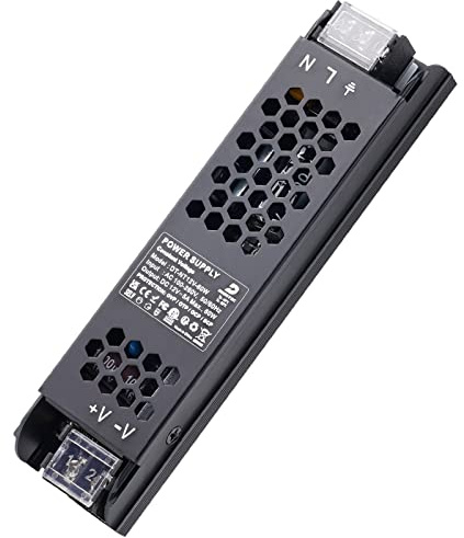 LED Trafo 12V 60W 5A Slim Netzteil Transformator 230 Volt auf 12 Volt | Schmal LED Treiber 12V Schaltnetzteil Power Supply Konstantspannung für Beleuchtung Streifen