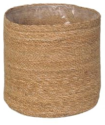 SMPLY. | Rund halvstyv kruka | 25 x 25 cm | Perfekt korg för krukor eller krukor | Gäller för inomhus eller terrasser | Natural Jute Potter Covers