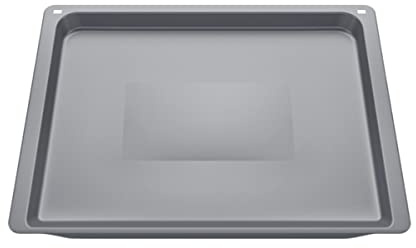 Bosch Backblech für Bosch/Siemens Ofen, Edelstahl, 37.5 x 45.5 cm (Tiefe: 2.6 cm), Schwarz, 1.219 kg, Spülmaschinenfest, 4242005294237