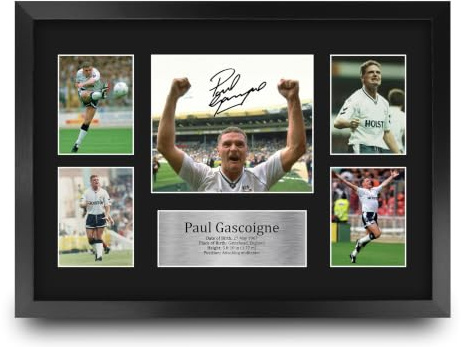 HWC Trading FR A3 Paul Gascoigne Printed Memorabilia Signed Autograph Photograph Display for Football Fans and Supporters - A3 Framed