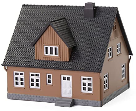 Evemodel 1Stk. 1:160 Spur N Häuser Modellbau Set Einfamilienhaus Pavillon Break Zubehör für die Modelleisenbahn Dekor (schwarz)