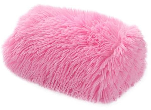 Funda de Almohada de Piel de Invierno 50x70cm Funda de cojín Peluda Suave y esponjosa para sofá Sala de Estar Funda de Almohada de Piel Decorativa para Dormitorio-Rosa,45x45cm