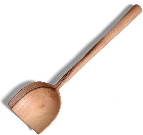 Wild Olive Wood Hand Carved 8 Shovel Spoon from Kenya, Perfect for Casseroles and Side Dishes, Each One Unique