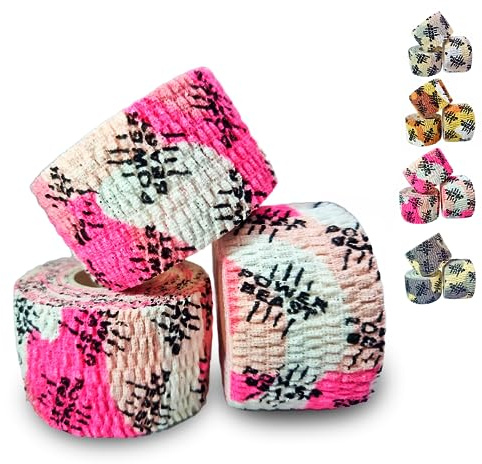 POWER BEAST 3X Tape Cross Training Camouflaje, Bendaggio Coesivo, 3 Rotoli Bendaggio Adesivo Elastico, Hook Grip Tape, Nastro per Sollevamento Pesi, Cotone Elastico, Resistente al Sudore,Traspirante