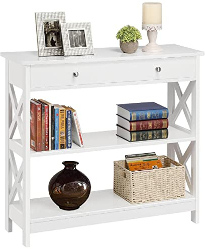 Yaheetech Tavolo Consolle Ingresso con Ripiani e Cassetti 80 x 30 x 80 cm