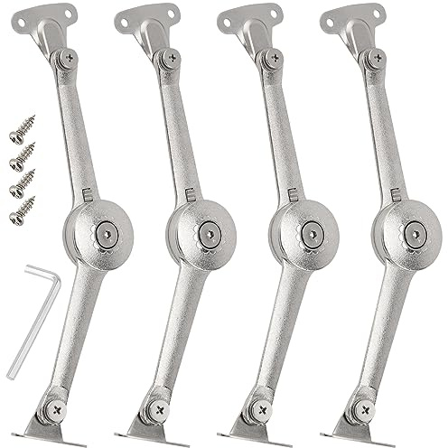 CHEUKYIU Lot de 4 Pièces Douce avec Vis et Clé Allen Charnières de Support de Couvercle Softclose, Charnières à Rabat, pour Relevants et Abattants, Porte D'armoire de Cuisine