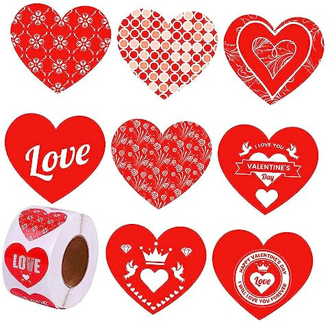 Ciieeo Herz-aufkleber Valentinstag Muster Dekoratives Abdeckung Klebeaufkleber Für Geschenktüten Umschläge Bastelprojekte Valentinstag-geschenke Verpackungsbeutel