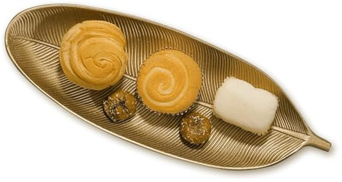 Gsycle Bandeja Dorada Decorativa, Multiusos Bandeja De Hojas Plato De Frutas Bandea De Frutas Bandejas De Hojas Plato De Fruas Decorativo Bandejs Decoratia Para El Hogar Sala De Estar La Cocina(Small)