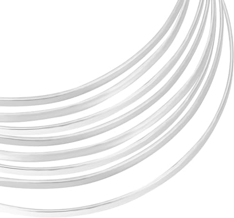 Beebeecraft Fil D'Argent 2 mm Calibre 9999 en Argent Sterling 50cm Rectangulaire Plat pour Bijoux Artisanaux avec 2 chiffons de Polissage en Daim pour Enveloppe de Fil Fabrication de Bijoux DIY