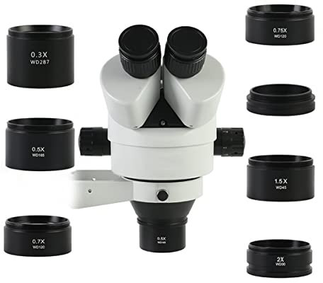 Accesorios Para Microscopios 0.3X 0.5X 0.7X 0.75X 1X 1.5X 2X Estéreo Binocular Trinocular Microscopio Objetivo auxiliar Lente Barlow Rosca de montaje de 48 mm Durabilidad Y Rendimiento Confiable ( Col