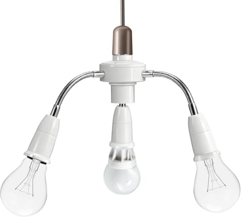Gadpiparty Adattatore Di Presa Di Luce a Più Teste E27 Con Tubo Flessibile Convertitore Portalampada Per Estensione Lampadina Adattatore Per Illuminazione Interna Casa Ufficio 1 Pezzo