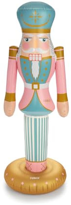 FUNBOY Casse-Noisette géant Gonflable Rose de 1,5 m - Décoration de Noël pour intérieur/extérieur - Résistant aux intempéries - Base de Poids