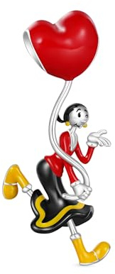 GNOCE Charm Bead Popeye Día de San Valentín Abrazo Corazón Charm Cuentas de Plata de Ley 925 Charms para Mujeres y niñas Joyería Regalo para fanáticos