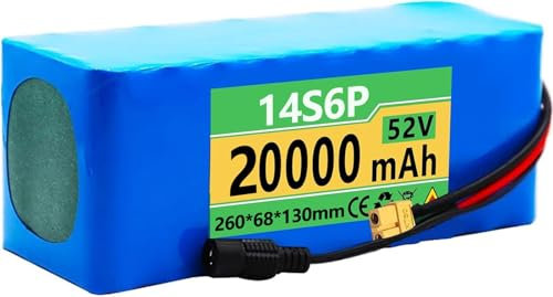 48V 52V 10Ah 15Ah 20Ah 25Ah 30Ah Ebike Lithium Battery 48V 52V E-Bike Electric Bicycle Lithium Li-ion Scooter Battery with BMS for 200W 1000W Motor with 3A Charger 48V 30AH,XT60