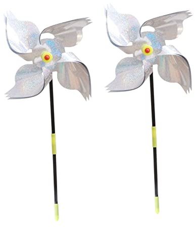 CIYODO 2 Stück Vogelabwehr Windrad Vogelschreck Taubenschreck Taubenabwehr Balkon Reflektierende Windräder Vogel Abschreckung für Balkon Garten Obstgarten Hof Dach