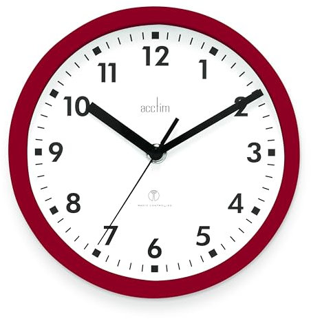 Acctim 74664 Nardo 20cm Radio Controlled Red Wall Clock