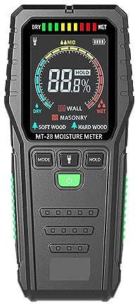 Misuratore di Umidità, Misuratore di umidità for legno induttivo MT28 Tester elettrico digitale Strumento di misura Display LCD Igrometro for legname a onde elettromagnetiche per legna da ardere, legn
