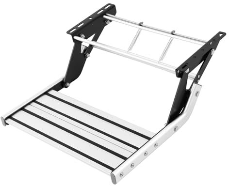 Beaudreaul Marchepied pliable manuel pour caravane, alliage d'aluminium, 2 marches, capacité de charge 150 kg, pour camping-cars, remorques de voyage et camions