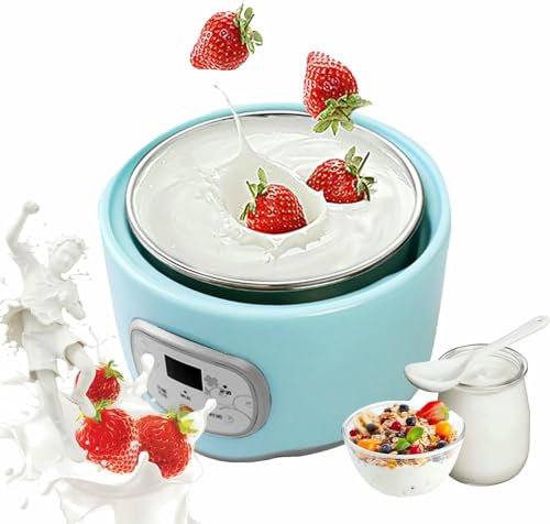 YGHBFRSZ Ultimate Yogurt Maker, Yogurtera automática con Tanque Interior de Acero Inoxidable de 1 litro, Calentamiento y Temporizador de Temperatura Constante de 360°, fácil de Limpiar para Yogur