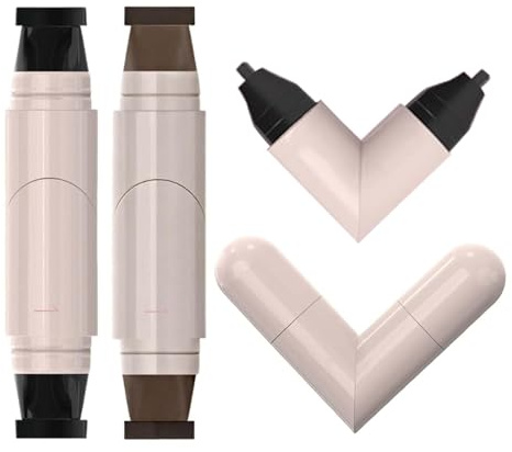 2PCS Gel Eyeliner Pencil Set, 2025 New Foldable Eyeliner Stamp for Perfect Wings, Waterproof Eyeliners Tool, Smudge Proof Eyeliners Pen for Beginners (Black+Brown)