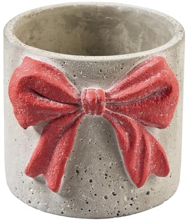 Klocke Dekorationsbedarf Mini Zement Pflanzkübel für Weihnachten - Rustikaler Übertopf für Adventskränze & Winterdeko - Beton Optik (4 Stück Ø 12 cm - Höhe: 10 cm)