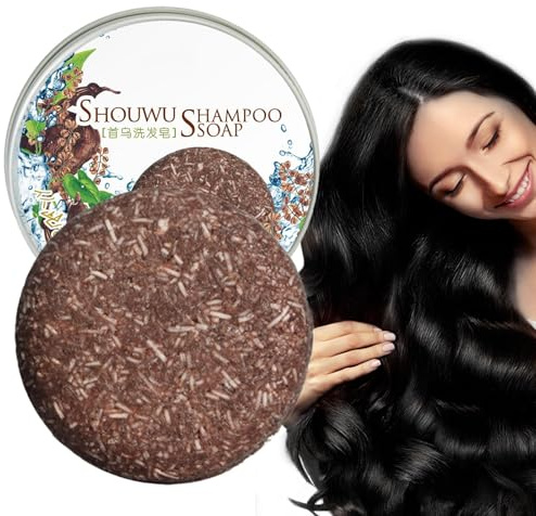 Sap di depilazione per grigi naturali - barra di shampoo organico in poligono multiflorum | Shampoo solido rosmarino, 1,94 once di idratante per, restauratore del colore dei ca