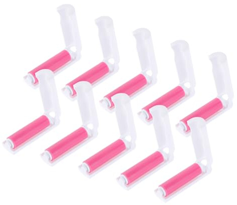 PENIKOKO 10pcs Portable Folding Lint Roller Device Household Lint Cleaner for Clothes Carpet Sticky Roller Hair Removal Cleaner Random Color