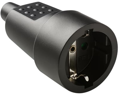 WEBMATEL Base Enchufe Móvil Hembra I Enchufe Schuko I Conector Eléctrico PVC de goma I TT I 16A I 250V I Negro