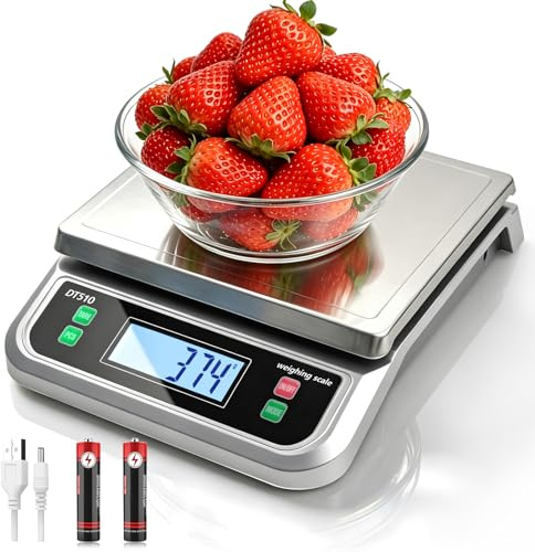 YBVXYV Bilancia da cucina 40 kg Grande bilancia alimentare per cucinare panetteria conteggio bilancia digitale in acciaio inossidabile 304 con display LCD Bilancia da forno elettrica con funzione tara