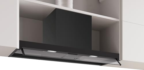 Serie 4, Integrierte Designhaube, 90 cm, Klarglas, Mattschwarz, DBB95CC60