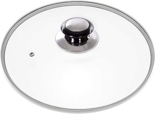 Tempered Glass Saucepan Casserole Frying pan Lid (14 cm, 16 cm, 18 cm, 20 cm, 22 cm, 24 cm, 26 cm, 28 cm, 30 cm, 32 cm, 34 cm, 36 cm, 38 cm, 40 cm) Replacement Lids for Pans and Pot (40cm)