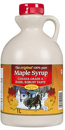Sciroppo D'Acero Canadese, Puro 100%, di qualità elevata Grado A -MAPLE SYRUP- 1 Litro
