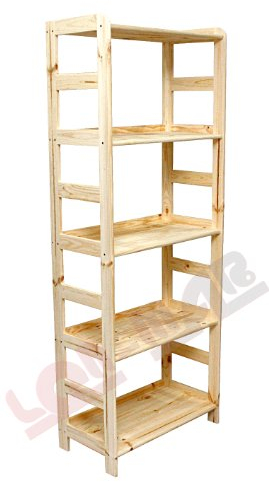 Modo24.de HOLZREGAL R-09 5 BÖDEN 166x63x33 cm BÜCHERREGAL MASSIVHOLZREGAL KELLERREGAL BÜROREGAL