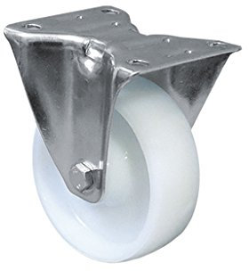Cofan Rueda de nylon fija giratoria | Con cojinete liso | Para pesos de hasta 150 kg y diámetros de 80, 100 y 125 mm