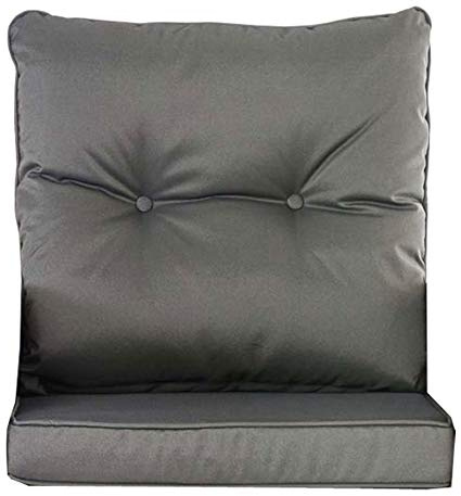 CLP 10er Kissen Set für Gartengarnitur Fisolo Flachrattan, aus 100% Polyester, bis zu 5 Farben wählbar, Farbe:anthrazit