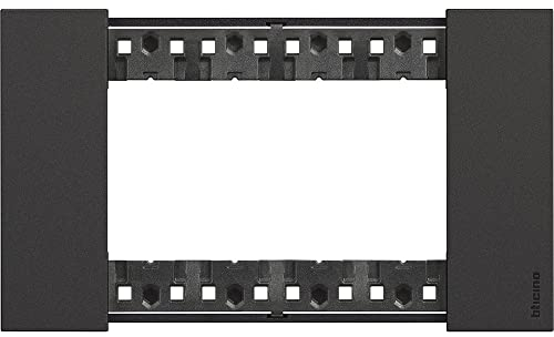Bticino KA4804KG Living Now - Placca 4 Moduli, Nera, 147.5 x 86 x 20 mm