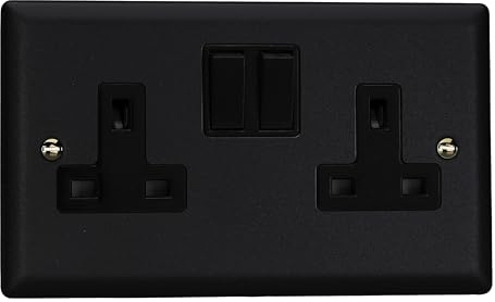Varilight Urban Mat Prise double prise 13 A avec insert noir Noir mat