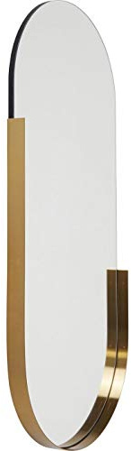 Kare Design Spiegel Hipster Oval Gold, Wandspiegel, leichte Wandmontage, Dekospiegel, Schminkspiegel, Ganzkörperspiegel, Ankleidespiegel, (H/B/T) 114,4x50,2x5cm