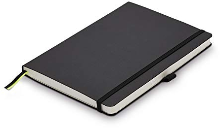 LAMY paper Softcover A5 Notizbuch 810 – Format DIN A5 (145 x 210 mm) in schwarz mit Lamy-Lineatur, 192 Seiten und elastischem Verschlussband